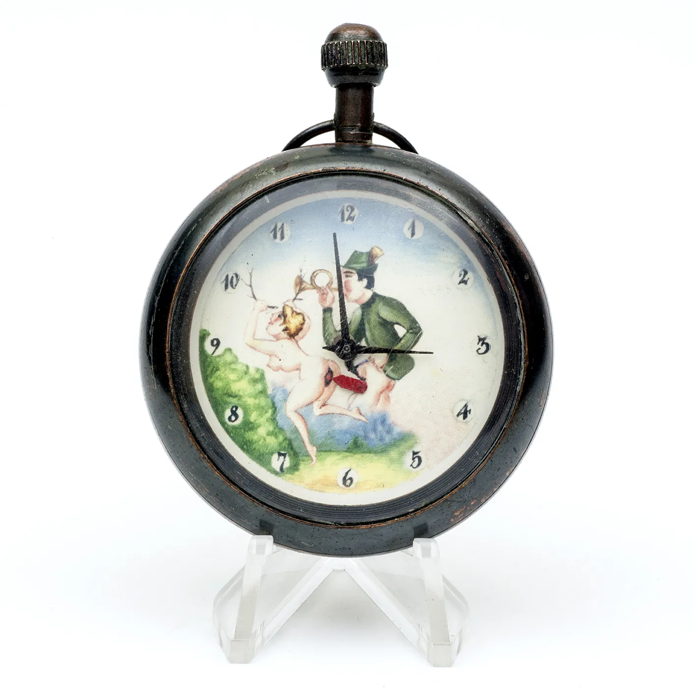 Reloj Erótico de Bolsillo, Lepine, remontoir, Automatón. Suiza. Ca. 1900