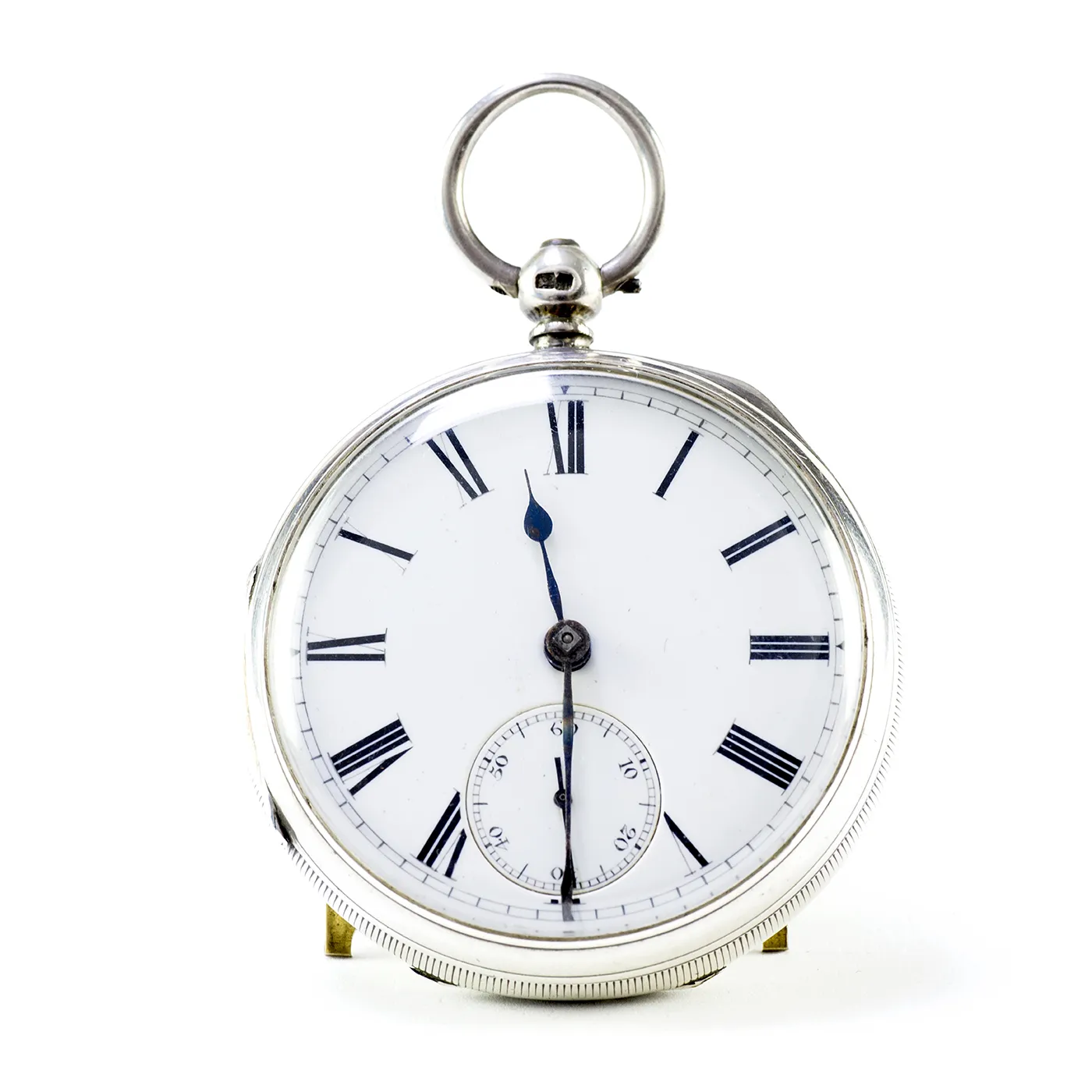 Reloj Inglés de Bolsillo, lepine, Half Fusee (SemiCatalino). Plata. Inglaterra, 1884.
