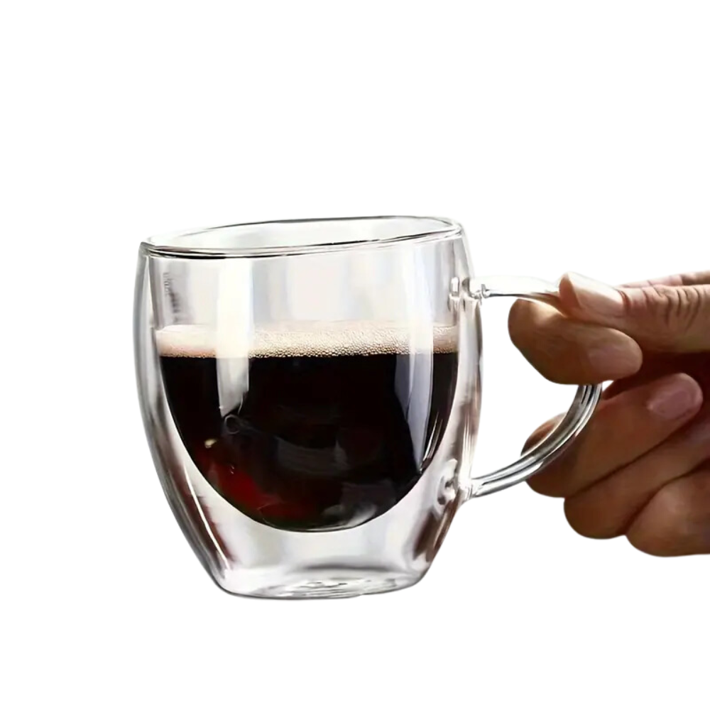Set de Tazas Expreso Doble Pared de Vidrio 100 ml