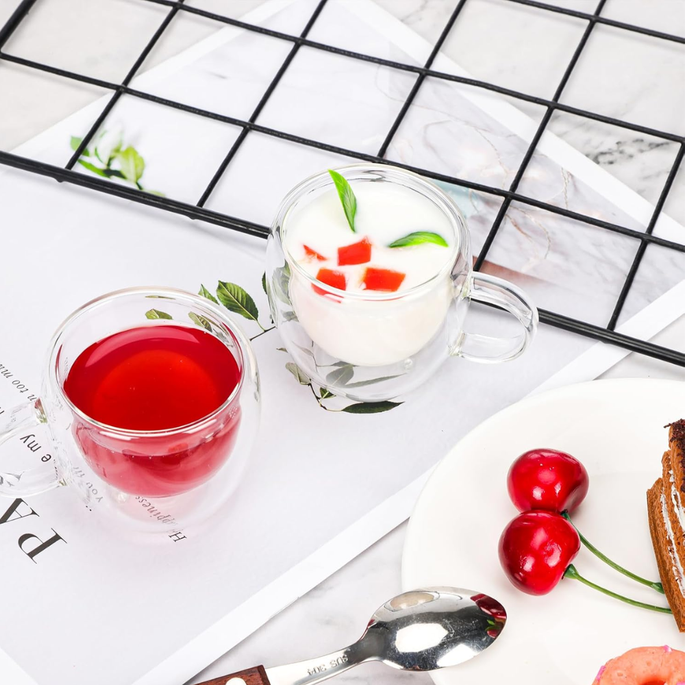 Set de Tazas Expreso Doble Pared de Vidrio 100 ml - Imagen 3