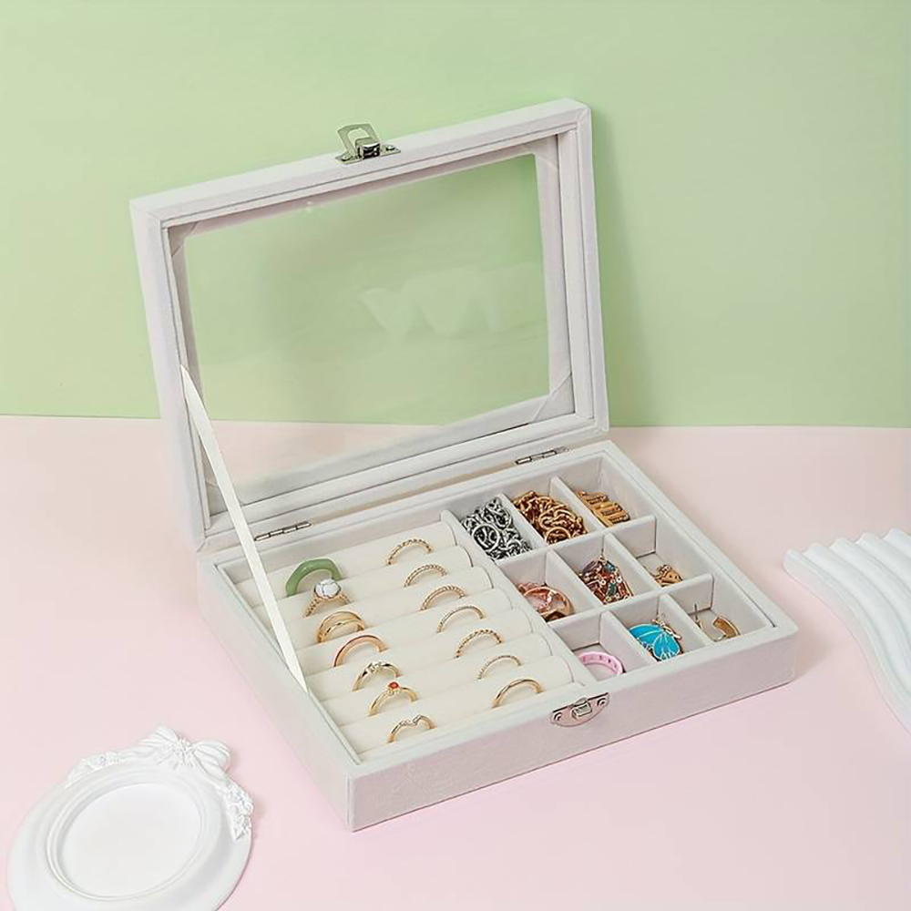 Joyero Caja Organizadora Portátil Terciopelo - Imagen 5