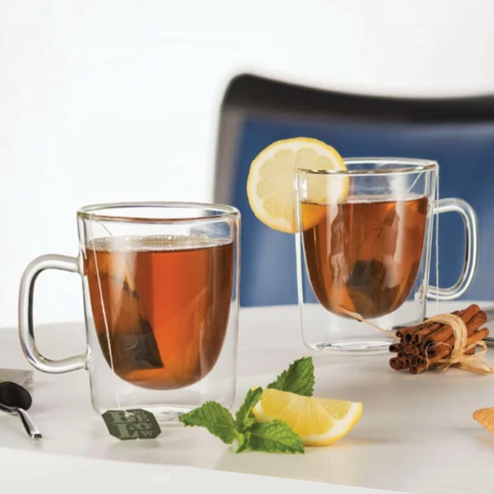 Pack de 4 Tazas Alta Recta Doble Pared de Vidrio 90 ml - Imagen 2