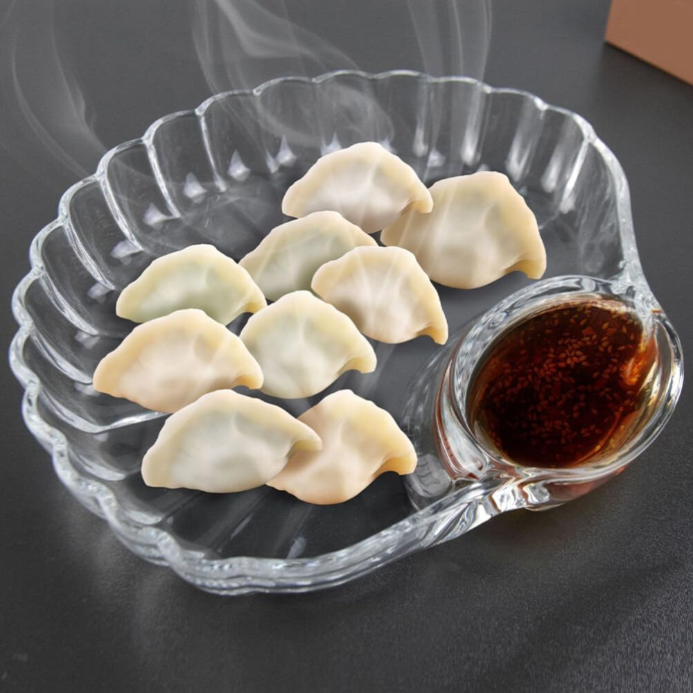 Set de 4 Platos de Vidrio de Concha Marina para Aperitivos - Imagen 5