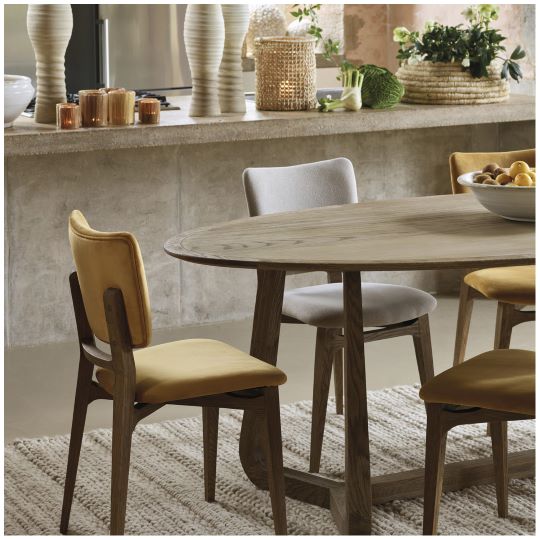 Mesa de Comedor Ovalada en Roble Natural Oscuro de 200 cm - Imagen 8