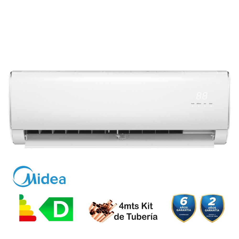 AIRE ACONDICIONADO MINI SPLIT ON / OFF 9000 BTU 220V EFICIENCIA 13S R410A MIDEA