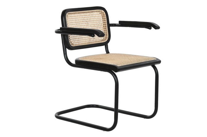 Set 4 Sillas en Metal y Madera deOlmo Negra Albany, Retro (46x46x82 cm)